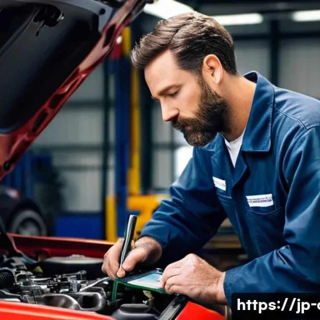 자동차정비사로 일하며 겪는 일상 이야기 - **Prompt: The Master Diagnostician at Work**
    A highly skilled and focused car mechanic, a male i...
